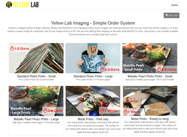 Online photo printing order system - Yellow Lab Imaging